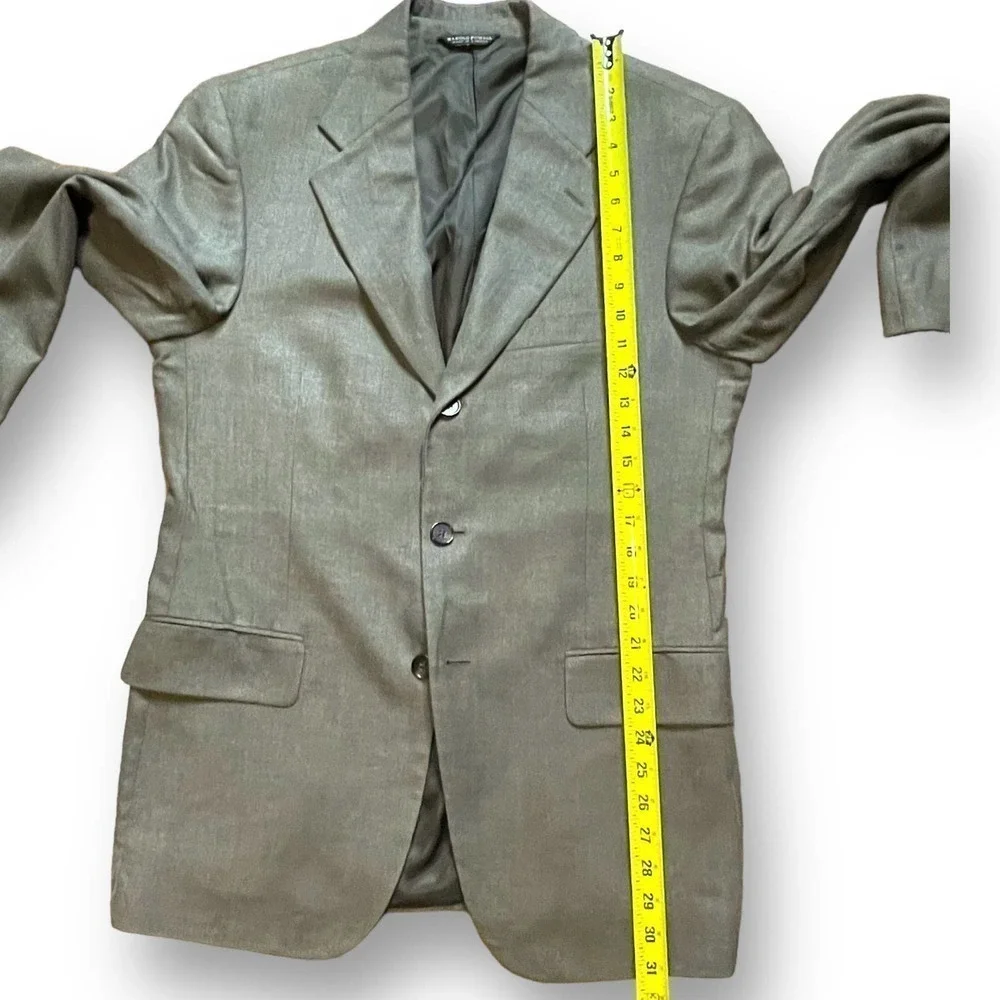 Harold Powell Vintage Blazer Green Silk Wool Blend Academia Size 40 Reg